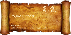 Rajnai Noémi névjegykártya